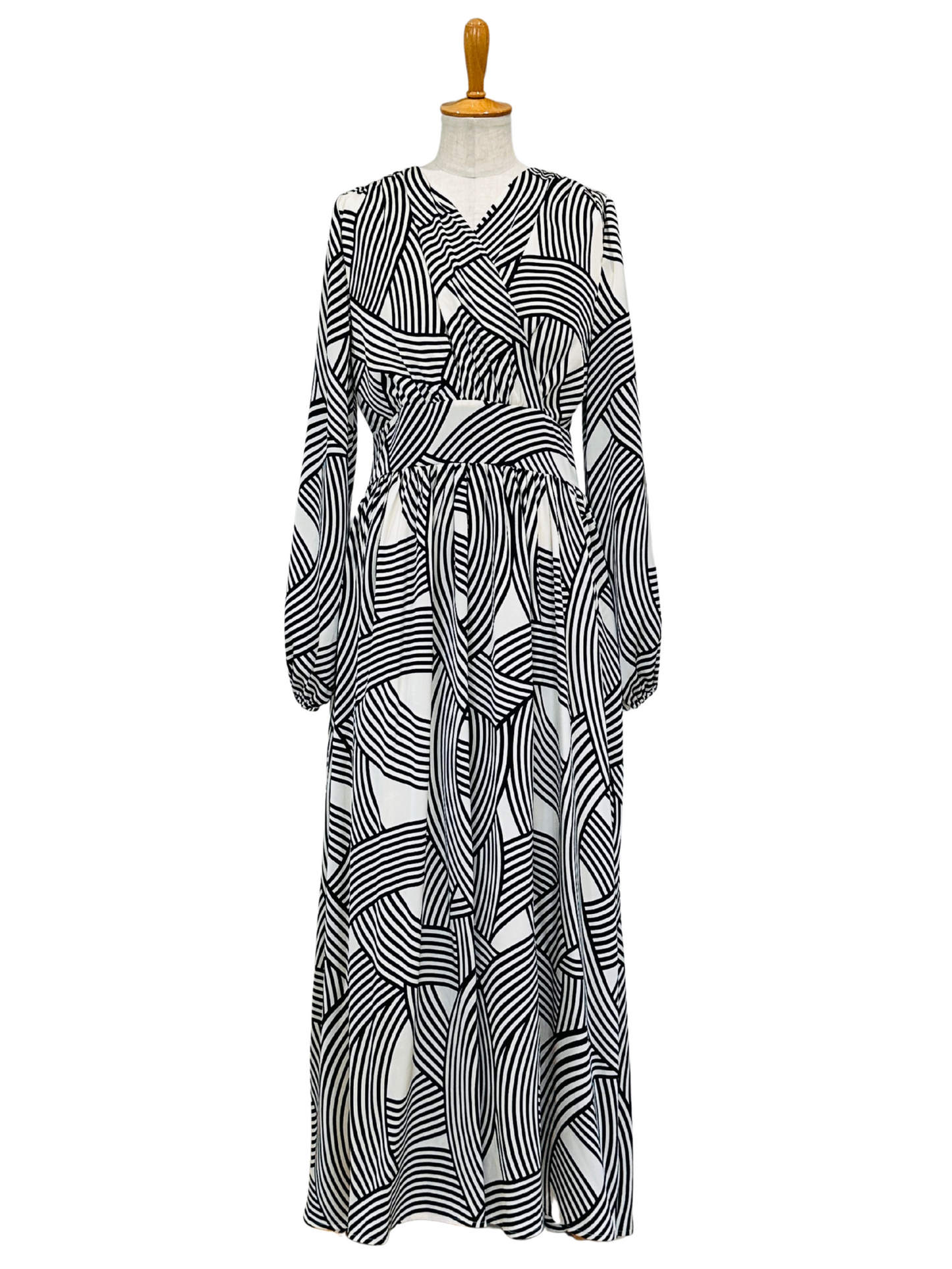 流線 カシュクールワンピース 【ゆったり】