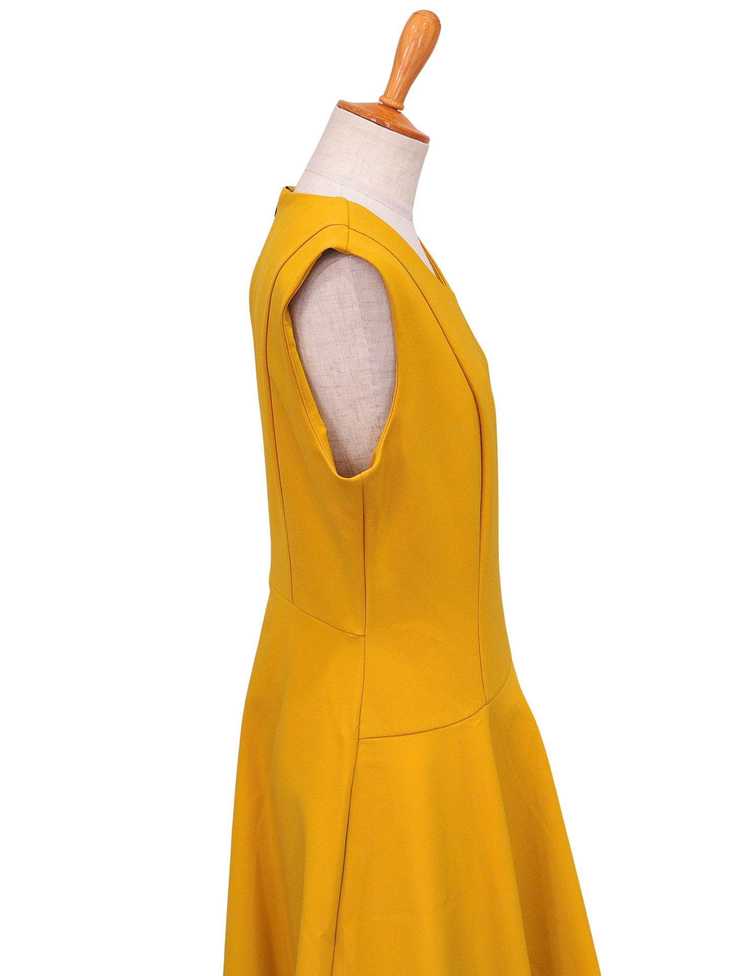 イエロー アシンメトリーレイヤードワンピース