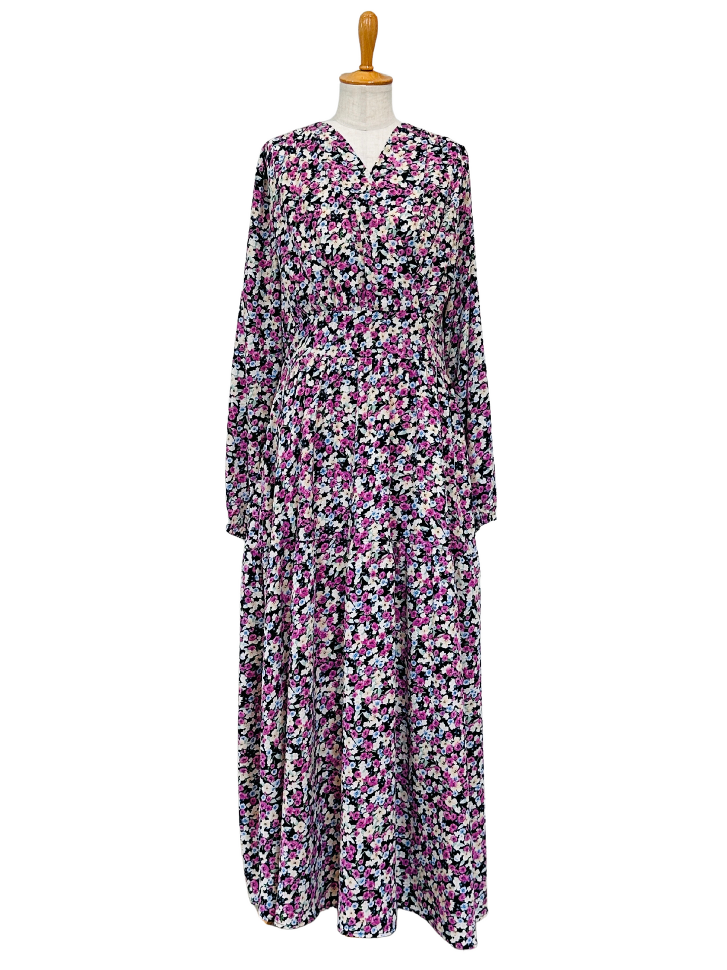 小花柄 カシュクールワンピース