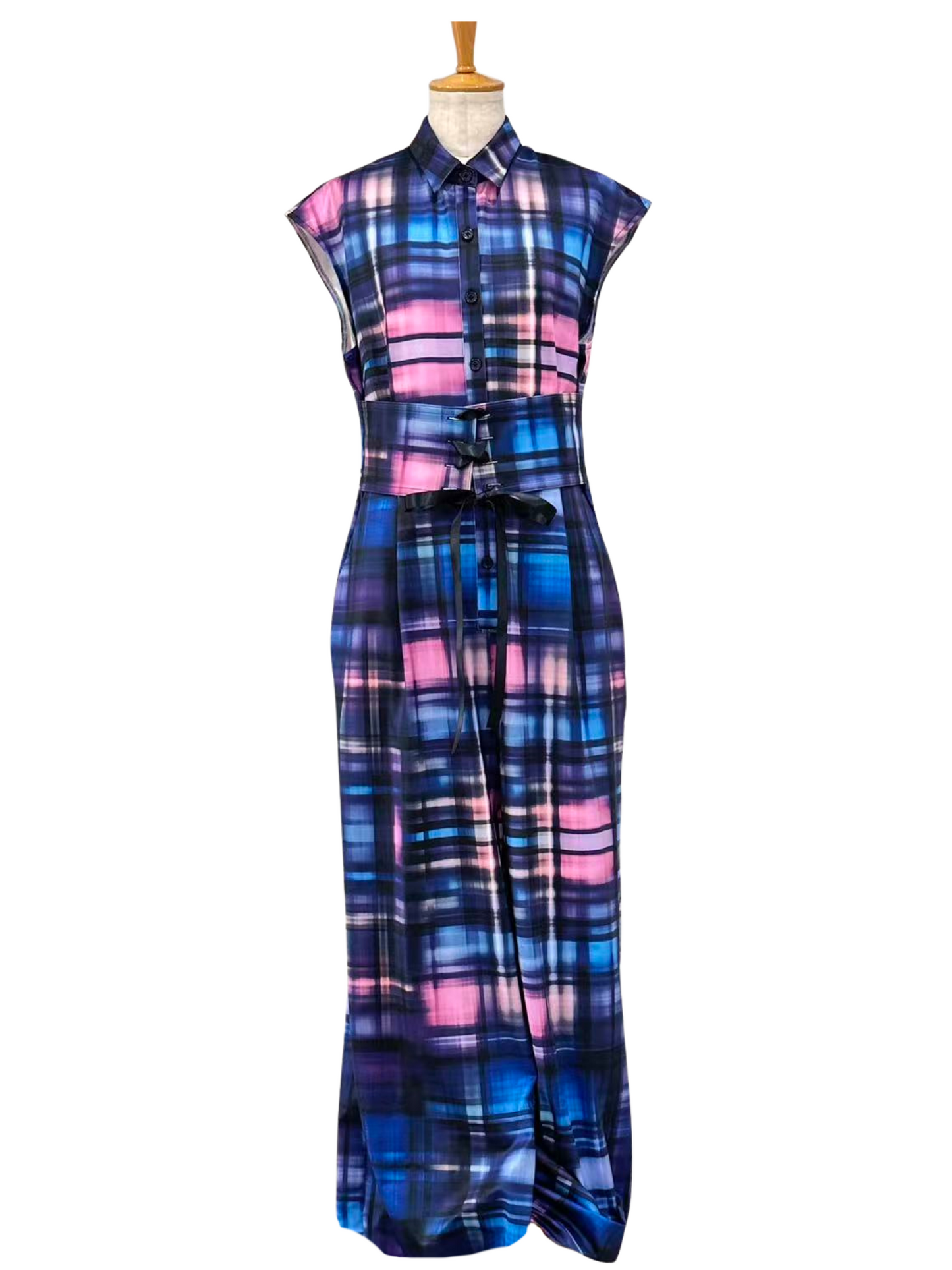 ブルーチェック オールインワン