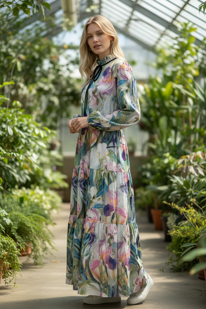 カラフル リボンカラーワンピース