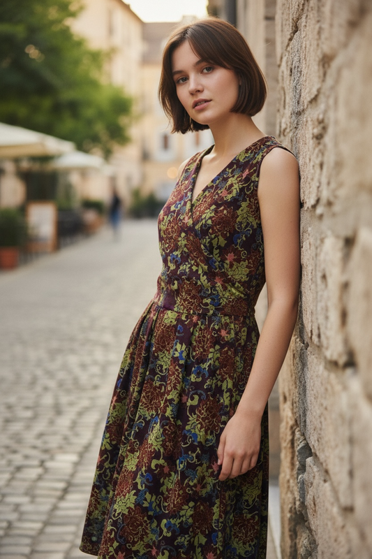 ベロアカシュクールワンピース