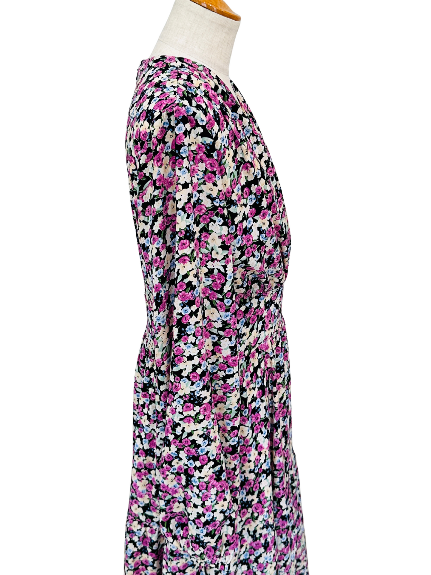 小花柄 カシュクールワンピース