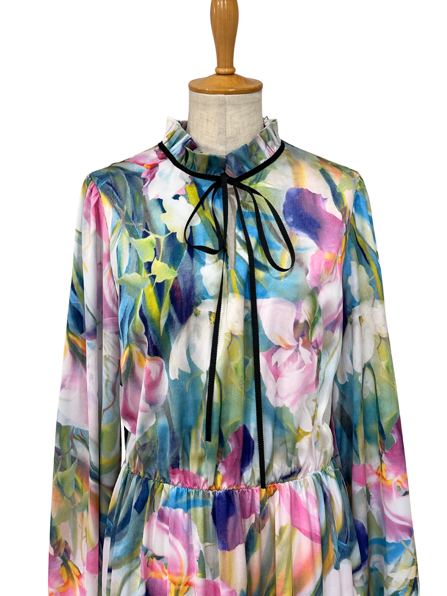 カラフル リボンカラーワンピース